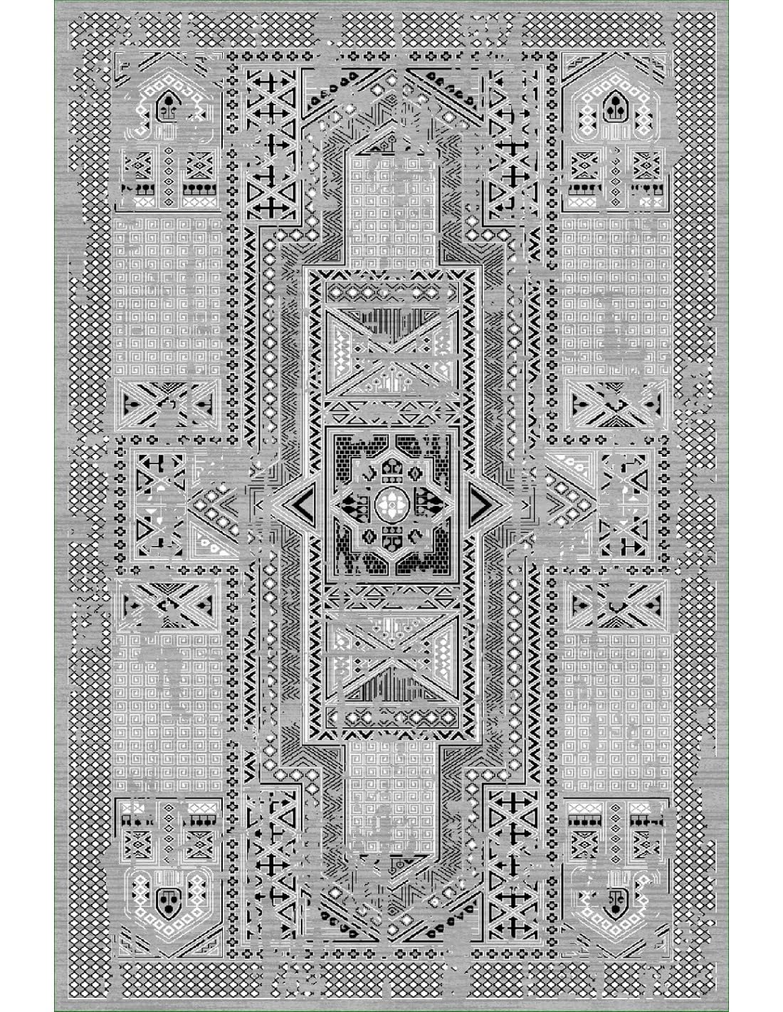 Tapis EDFOU Gris 300x400 cm grand format salon Mani Textile