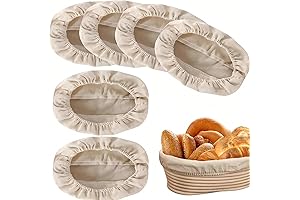 Bread Proofing Cloth Liners: Perfect 11-inch Ovals for Banneton Proofing Baskets, Set of 6