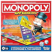 Hasbro Gaming, Monopoly App Banking, Gioco da Tavolo, Ideale per Famiglia e Amici, per Bambini e Bambine da 8 Anni in Su, Scansiona App Banca Gratuita, per 2-6 Giocatori, in Italiano