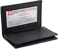 Vista 2 de Alpine Swiss Genuine Leather Thin Business Card Case Minimalist Wallet