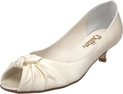 Escarpins Butter Femme à Bout Ouvert Et Petit Talon Kitten - Taille 5 US, Cuir Métallisé Platino