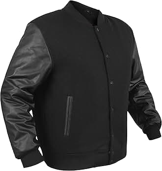 ZAPRIS Varsity Jacket Men's Genuine 100% Cowhide Leather