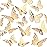 3D Gold Butterfly Wall Decor 3 Sizes 4 Styles Butterfly Party Decorations Cake Decorations Removable Stickers Wall Decor Room Mural Metallic Kids (Gold, 48Pcs)