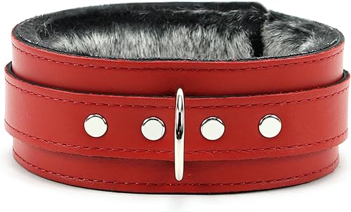 Miniatura 6 de VP Leather Barcelona Collar de cuero de grano completo Latigo piel sintética de chinchilla (grande, negro)