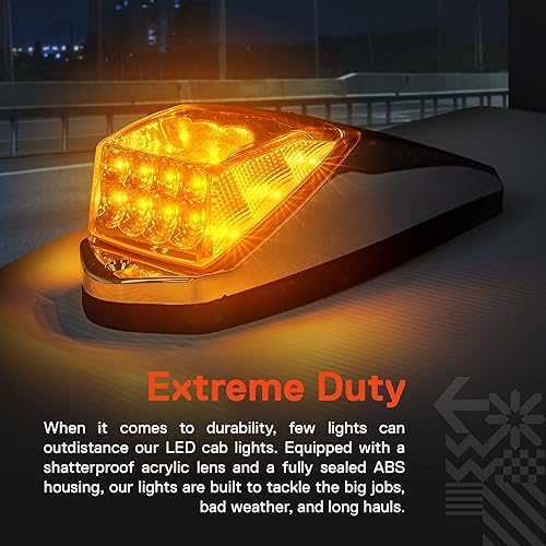 Miniatura 5 de TRUE MODS - Kit de luces LED ámbar para semirremolque DOT FMVSS 108 SAE P2PC ajuste universal lente reflector impermeable luces de techo para
