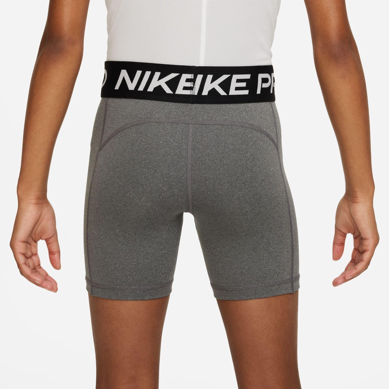 Nike Pro Pantalón Corto Dri-Fit De 13 Cm - Niña, Carbon Heather/White, FB1081-091, M
