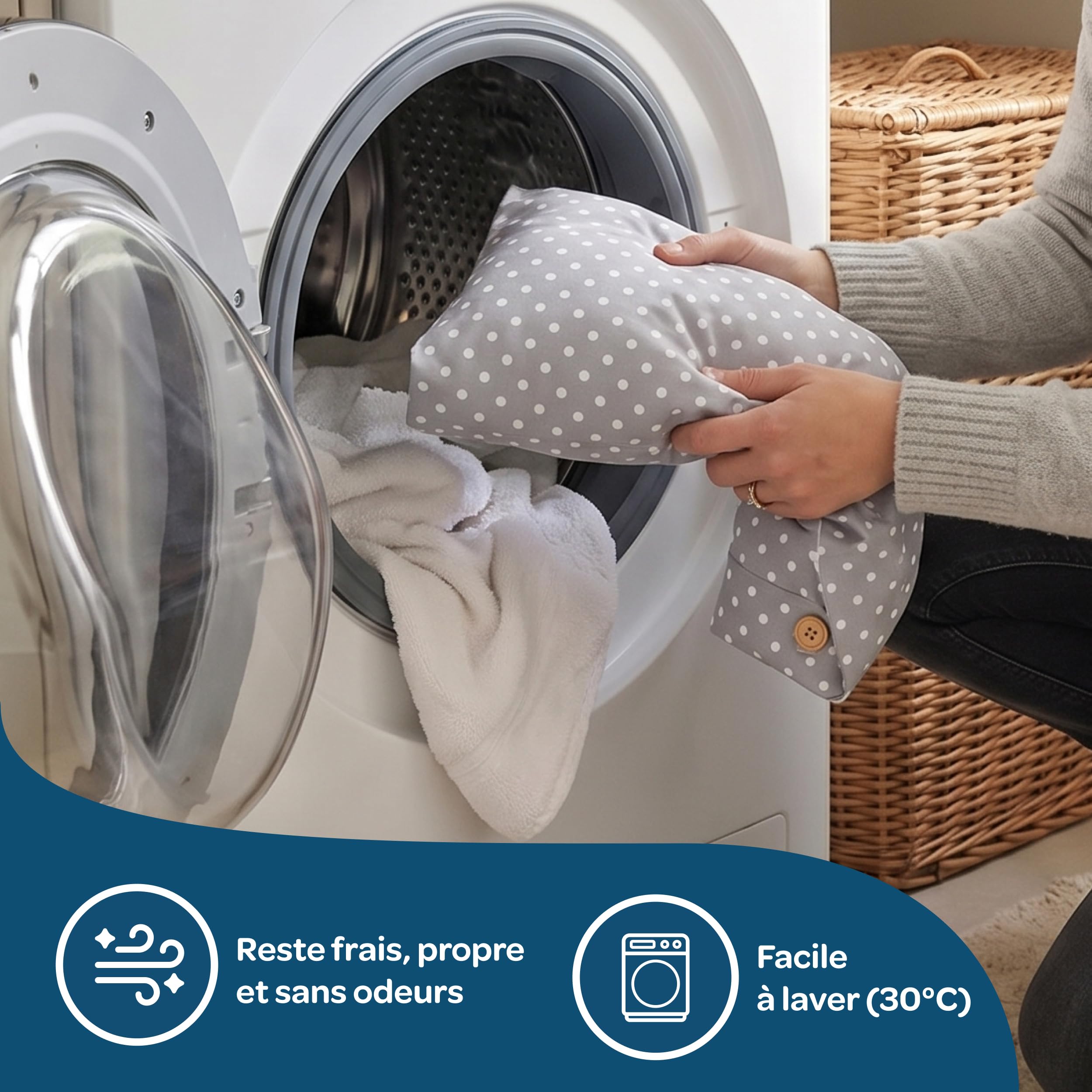DOLCI SOGNI Coussin de Grossesse et Allaitement Multiusage | Coussin de Grossesse pour Dormir | Housse 100% Coton Oeko-TEX Déhoussable | Cadeau Femme Enceinte Prémaman