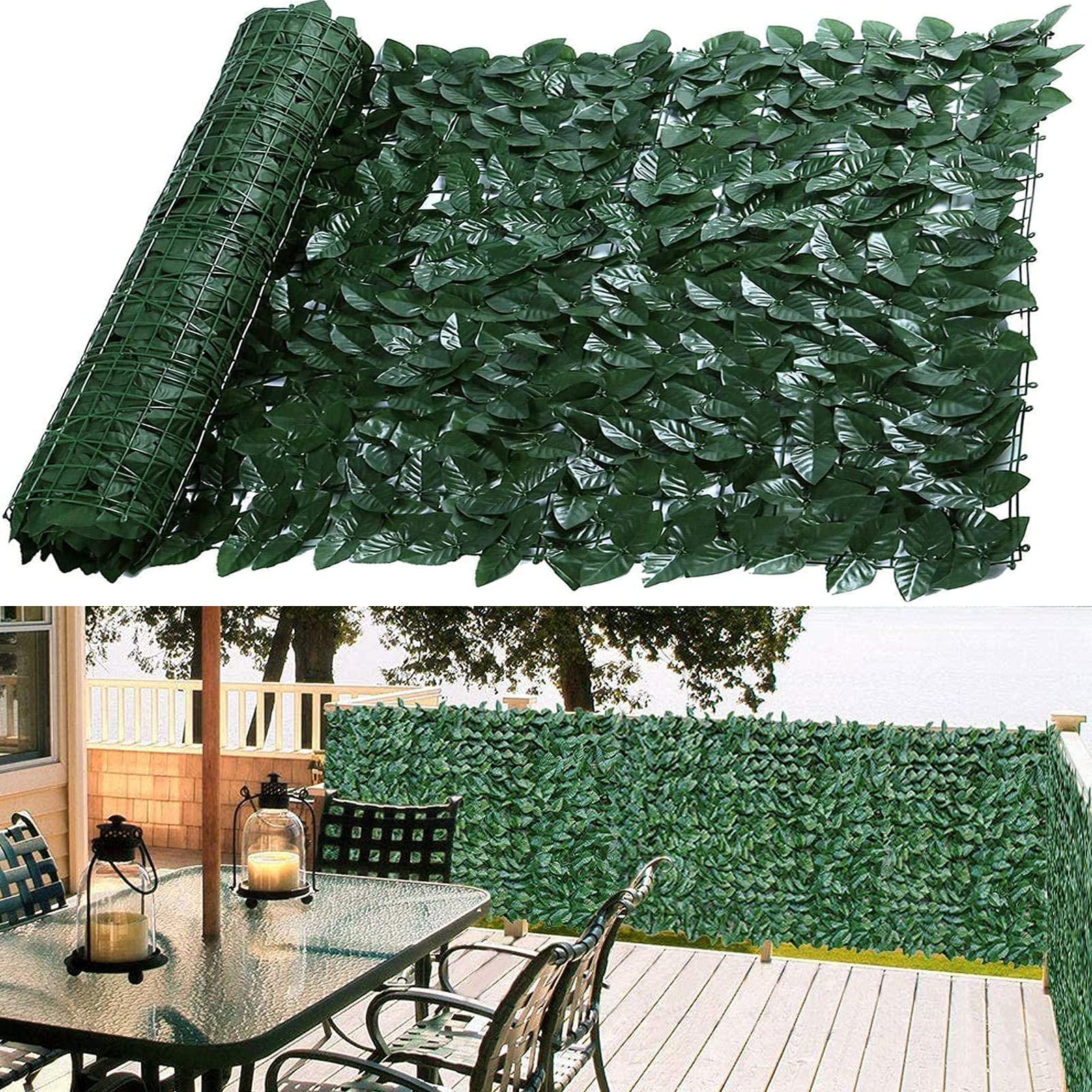40''x118'' Artificial Ivy Privacy Fence Screen,Artificial Hedges Faux Ivy Hedge Greenery Leaf Expandable Fence Panels,Privacy Wall Backdrop for Patio, Garden, Backyard Outdoor Decora