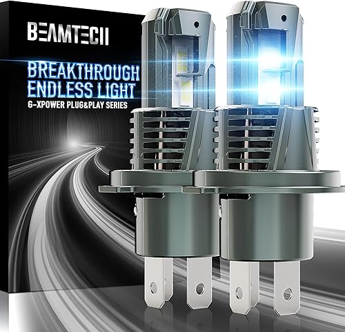 BEAMTECH Bombillas H4, G-XPower Chips 9003 Bombilla antiniebla 20000LM 100W 6500K Plug and Play Bombilla halógena de repuesto para luz delanteraluz