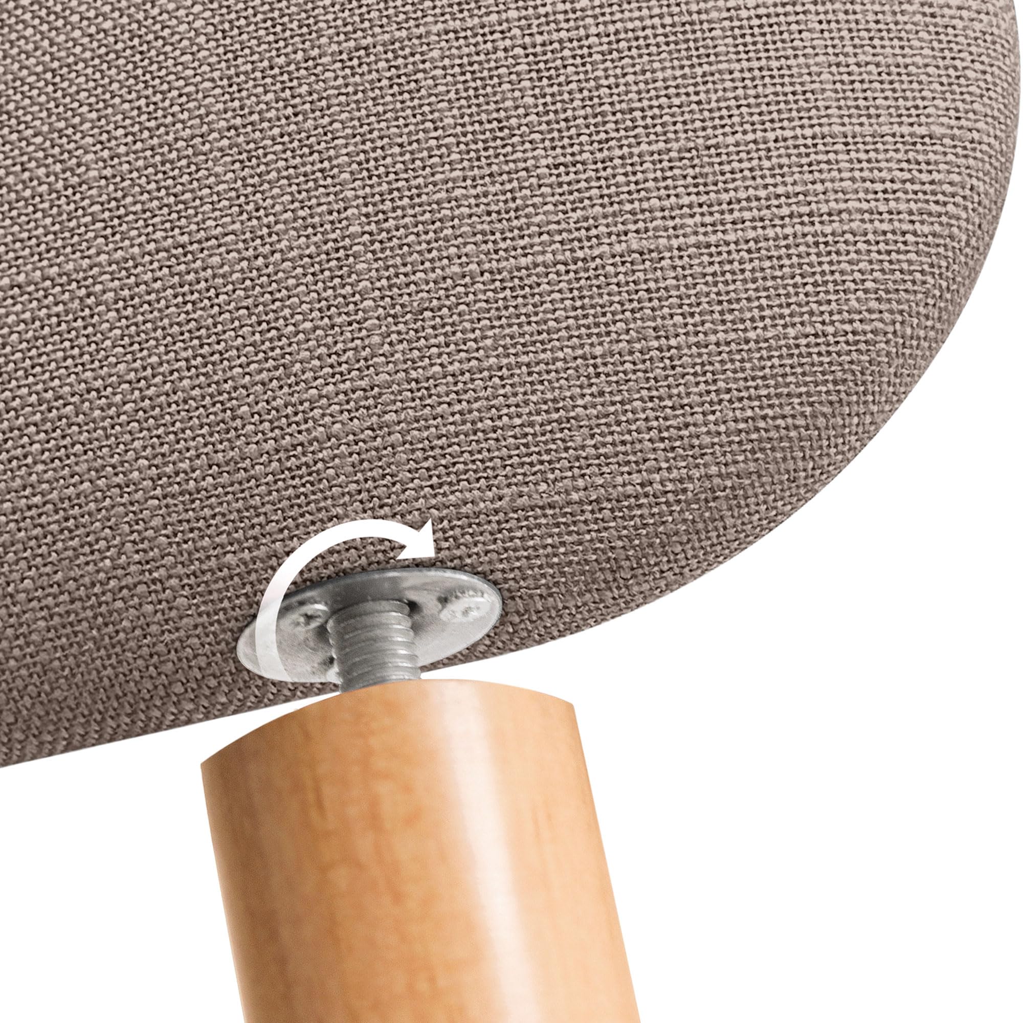 DHOME Cabecero Tapizado Liso Redondeado Lino Natural con Patas para Pared Acústicos Cabeceros Absorbentes Cabezal Cama Dormitorio (Tierra, 140cm)