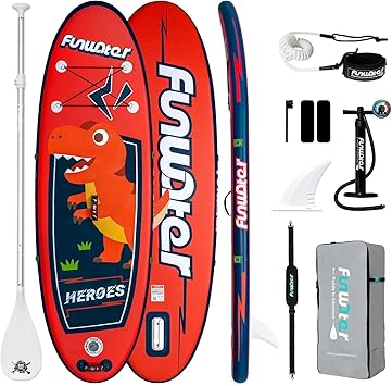 FunWater Inflatable Stand Up Paddle Board with Premium SUP Paddleboard Accessories, Anti-Slip EVA Deck, 116/11/106 Paddle Boards for Adults & Youth of All Skill Levels