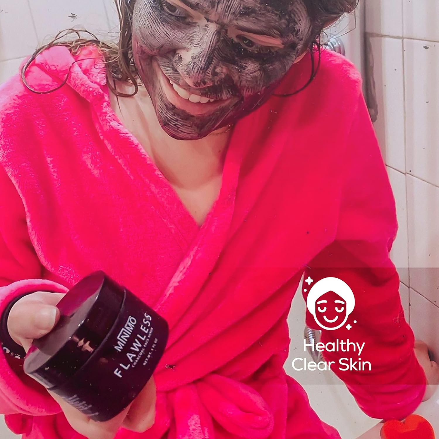 Minimo Flawless Charcoal Face Scrub for Bright Clear Skin