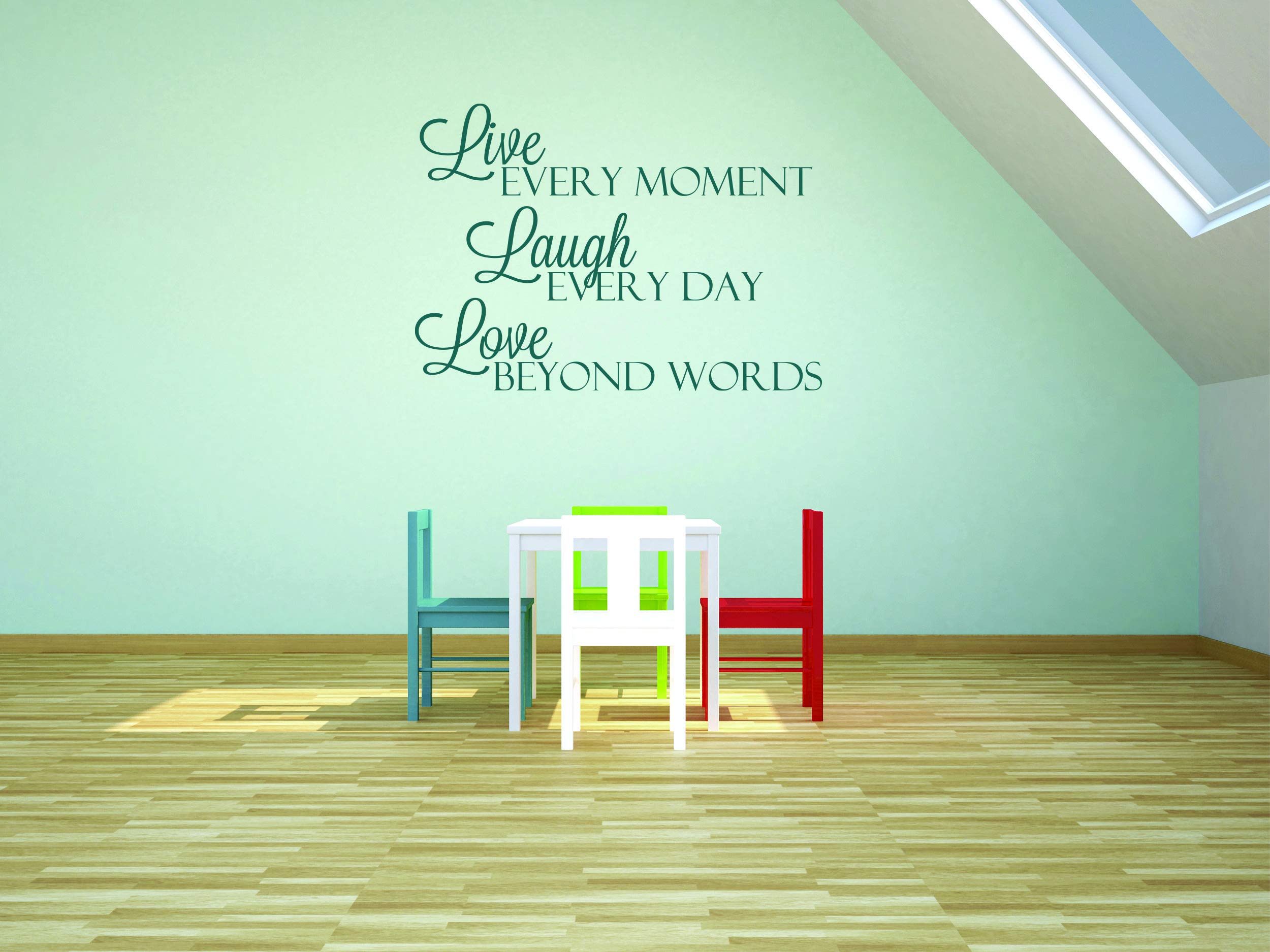 Live Every Moment Quote Wall Decal - Reusable Vinyl Sticker For Bedroom, Living Room Decor - 22 Colors, 16"x20"
