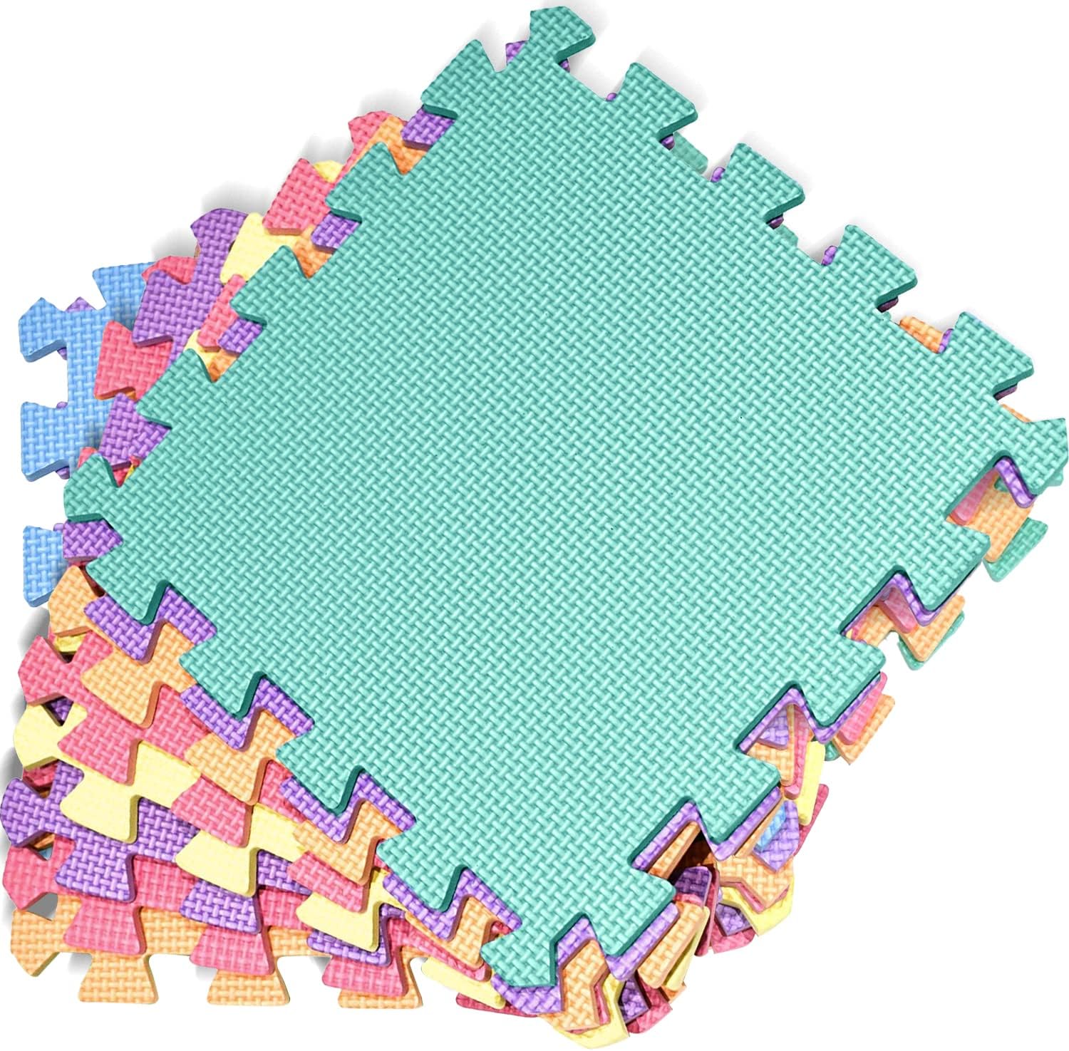 kidoola Foam Baby Play Mat (29x29cm) โ Thick & Soft EVA Foam Interlocking Floor Tile Matting for Children โ Large Multi Colour, Safe & Comfortable 7mm Thick Play Flooring (9pc)