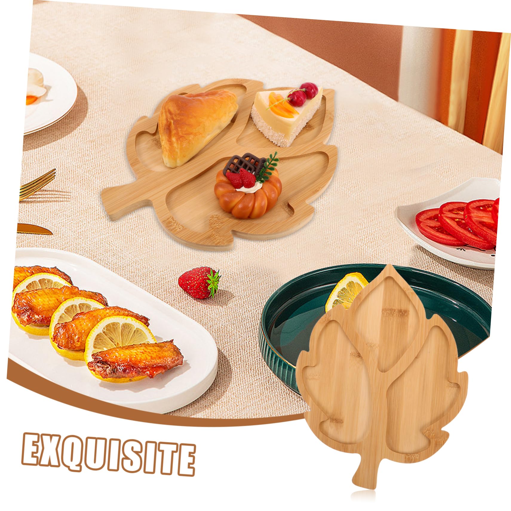 Plateau de Service Compartimenté, en Bois Feuille