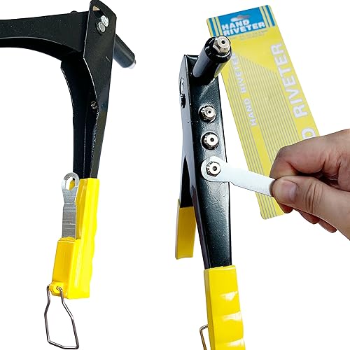 Miniatura 5 de Kit de pistola de remache de kayak, 18 remaches impermeables de triple agarre con juego de remachadores manuales de una sola mano, herramienta de