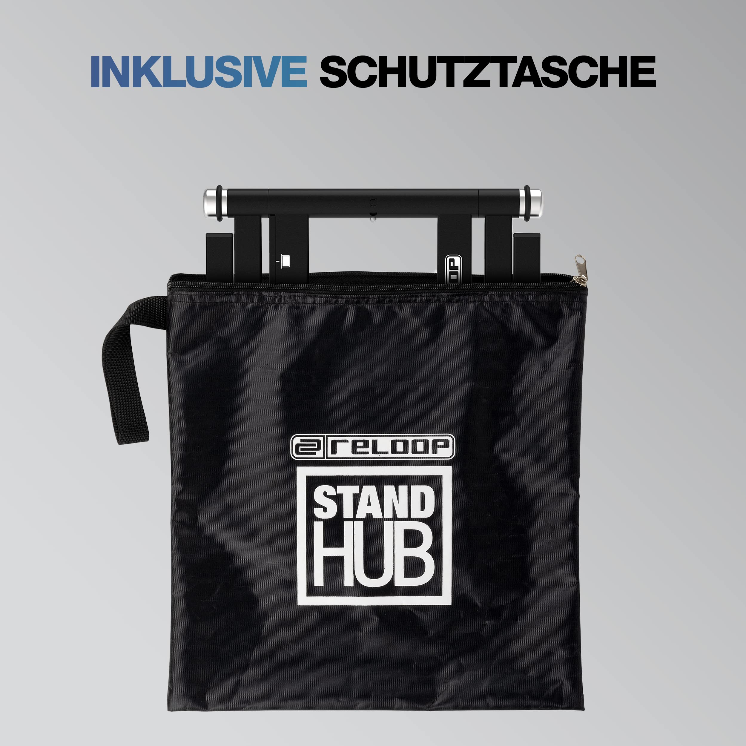 Reloop Stand Hub innovative Kombination aus Laptop-Ständer & fortschrittlichem USB-C-Hub mit PD-Unterstützung mit flexibler Aufbauweise mit 6 Positionen