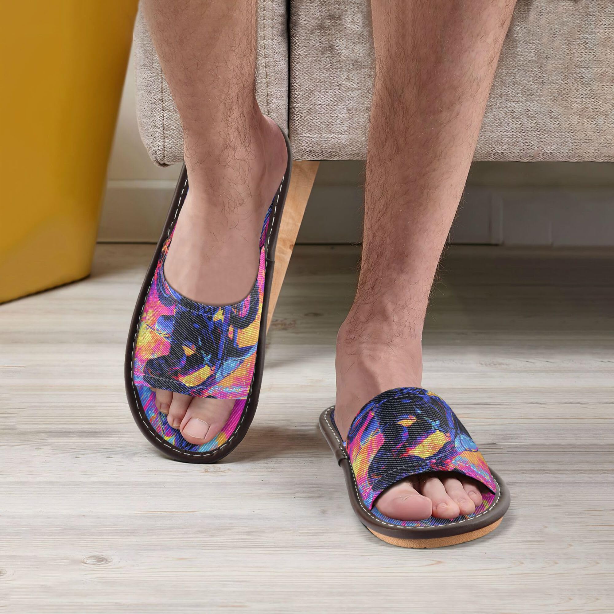 KLL Spa Slippers Indoor and Outdoor Ultralight Cute Rubber Sole Home Shoes for Hotel Travel Party 8-8.5 Motocross Bike and Lightning