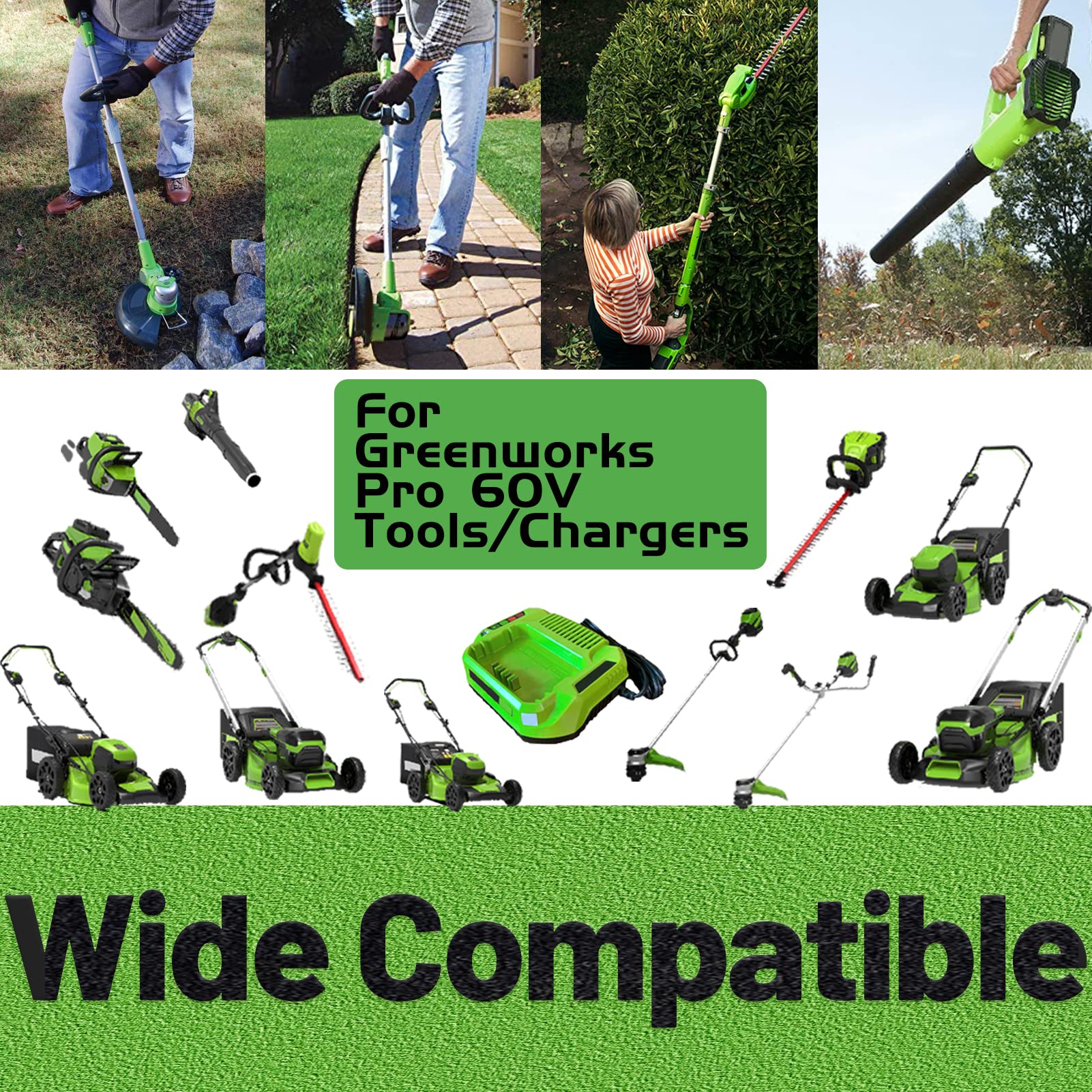 ã€?Upgrade for Greenworks 60Vã€‘ 5.0Ah Replacement Battery for Greenworks PRO 60V Max Lithium Ion Battery LB60A03 LB60A02 LB60A00 Cordless Power Toolt Battery(NOT for Greenworks 80V/Powerworks)