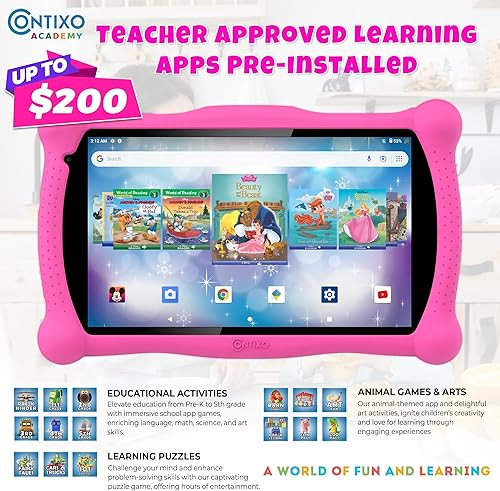Miniatura 3 de Tablet Contixo V10A para niños de 7" HD para edades de 3 a 7 años con 32GB, controles parentales, estuche a prueba de niños, lápiz óptico y más de