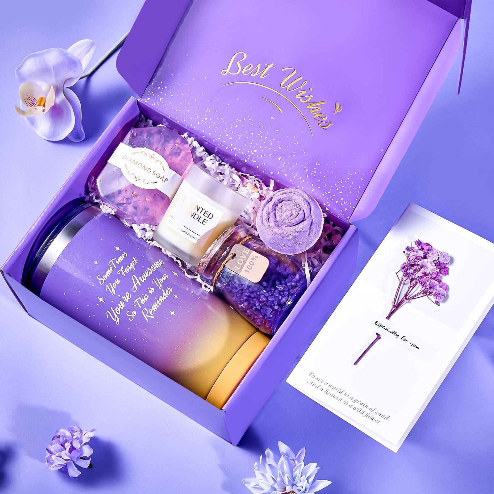 BodyRefresh Birthday Gifts for Women Self Care Gifts for Her, Gift Baskets Care Package Gift Set Get Well Soon Gift for Women Happy Birthday Gift Ideas Spa Set for Adult Grandma Wife