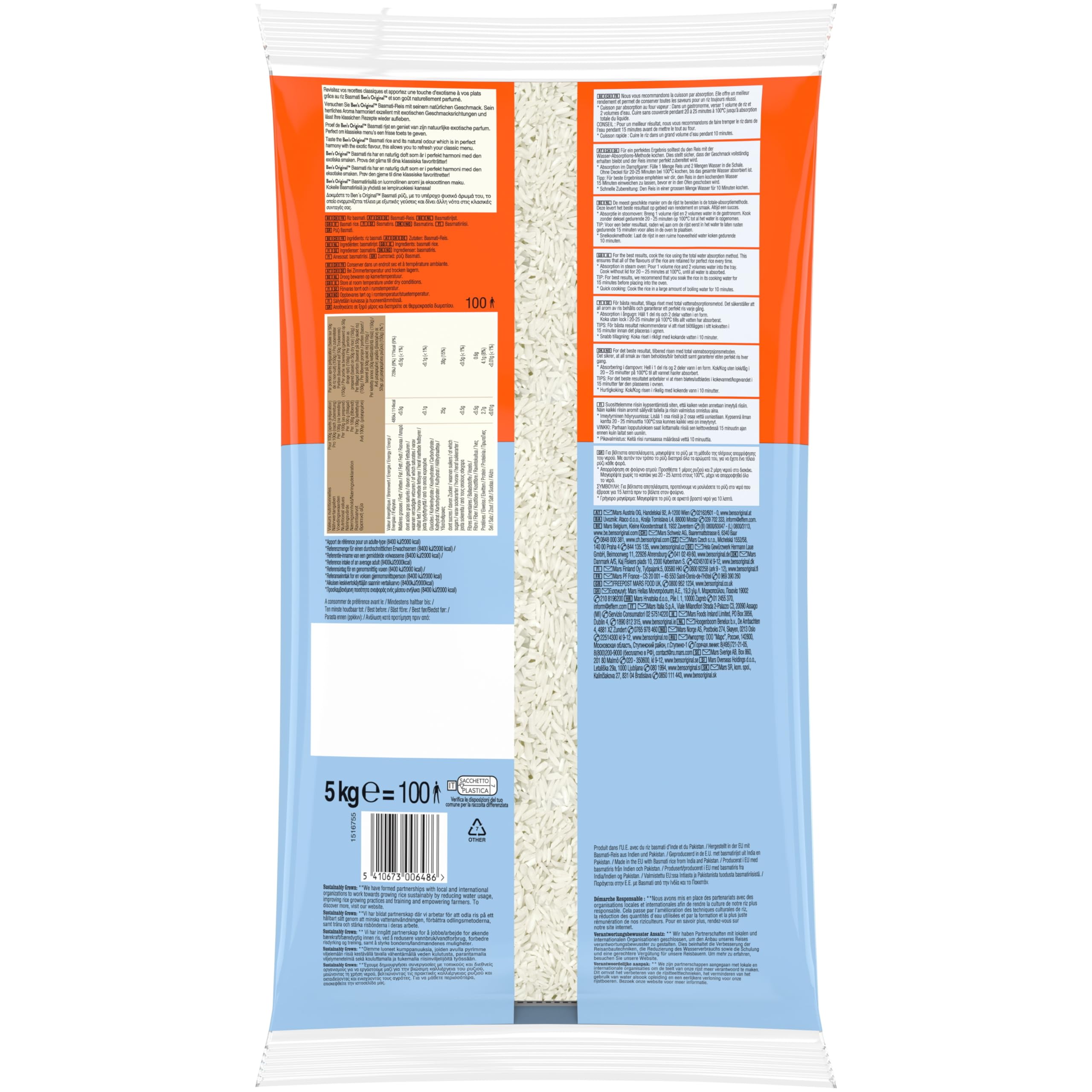 Bens Original Riz Basmati 5kg