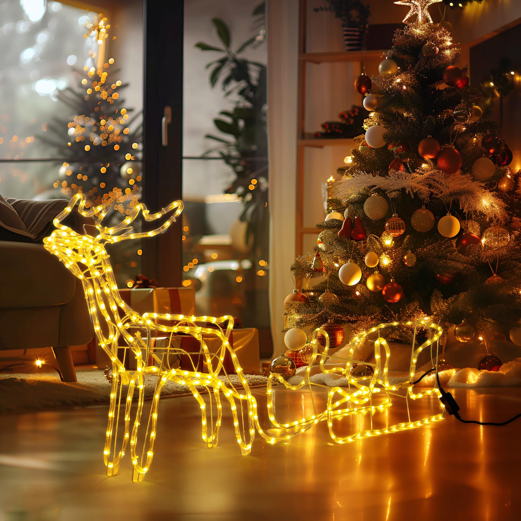 Lyanny Weihnachtskranz Mit LED-Beleuchtung, 46 Cm – Für Außenbereich, Wetterfest, Mit Haken