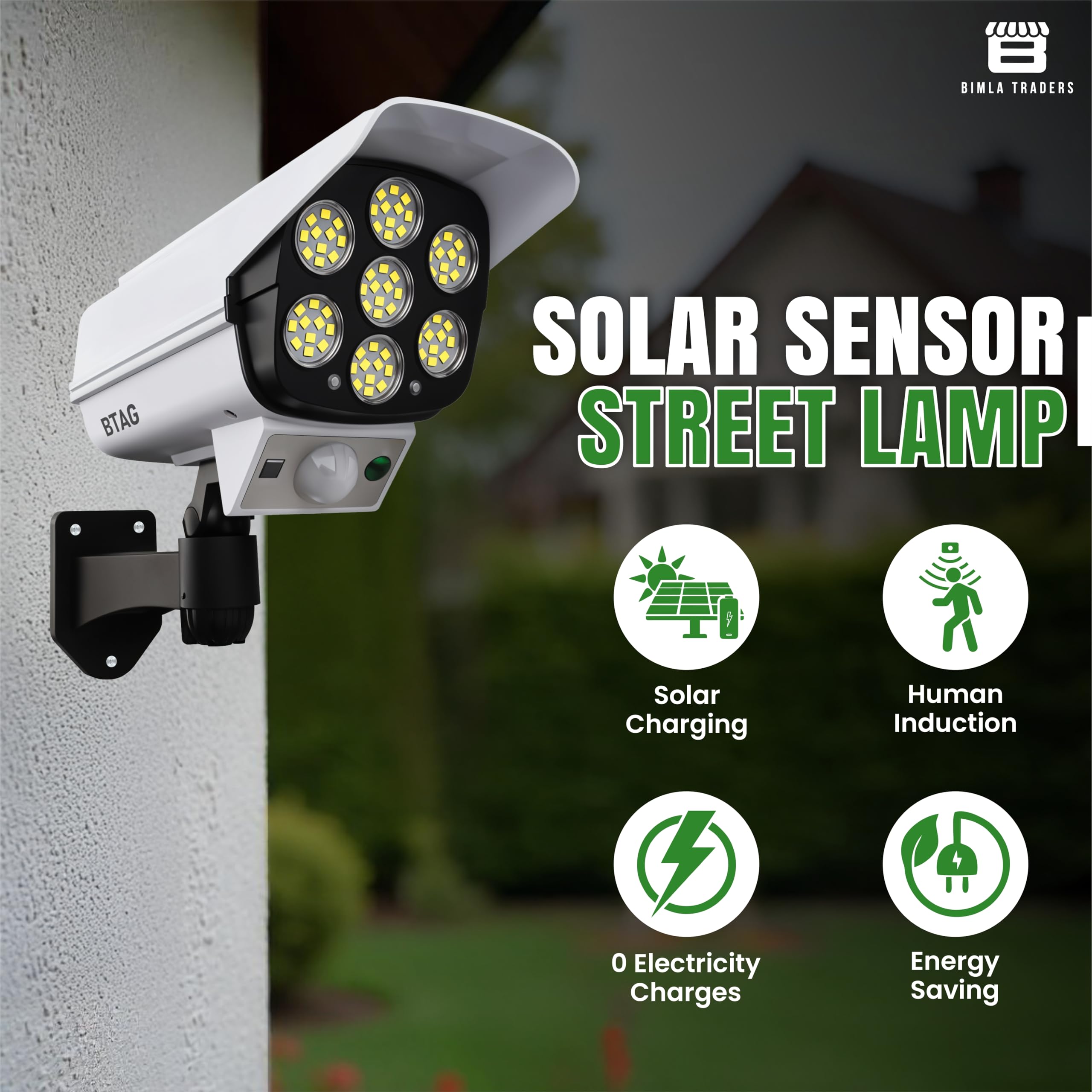 Solar Motion Sensor Light - Security Outdoor LED -2