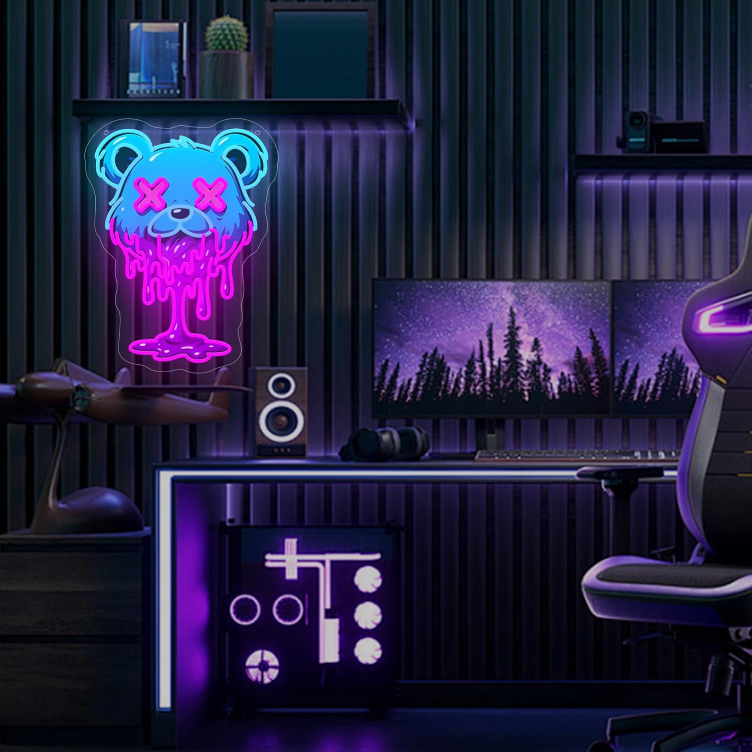 Ice Bear Neon Sign LED Wall Decor, Cool Bear Decor Neon Light Sign for Bedroom, Game Room & Man Cave, Neon LED Sign for Men Wall Decor - Image 2