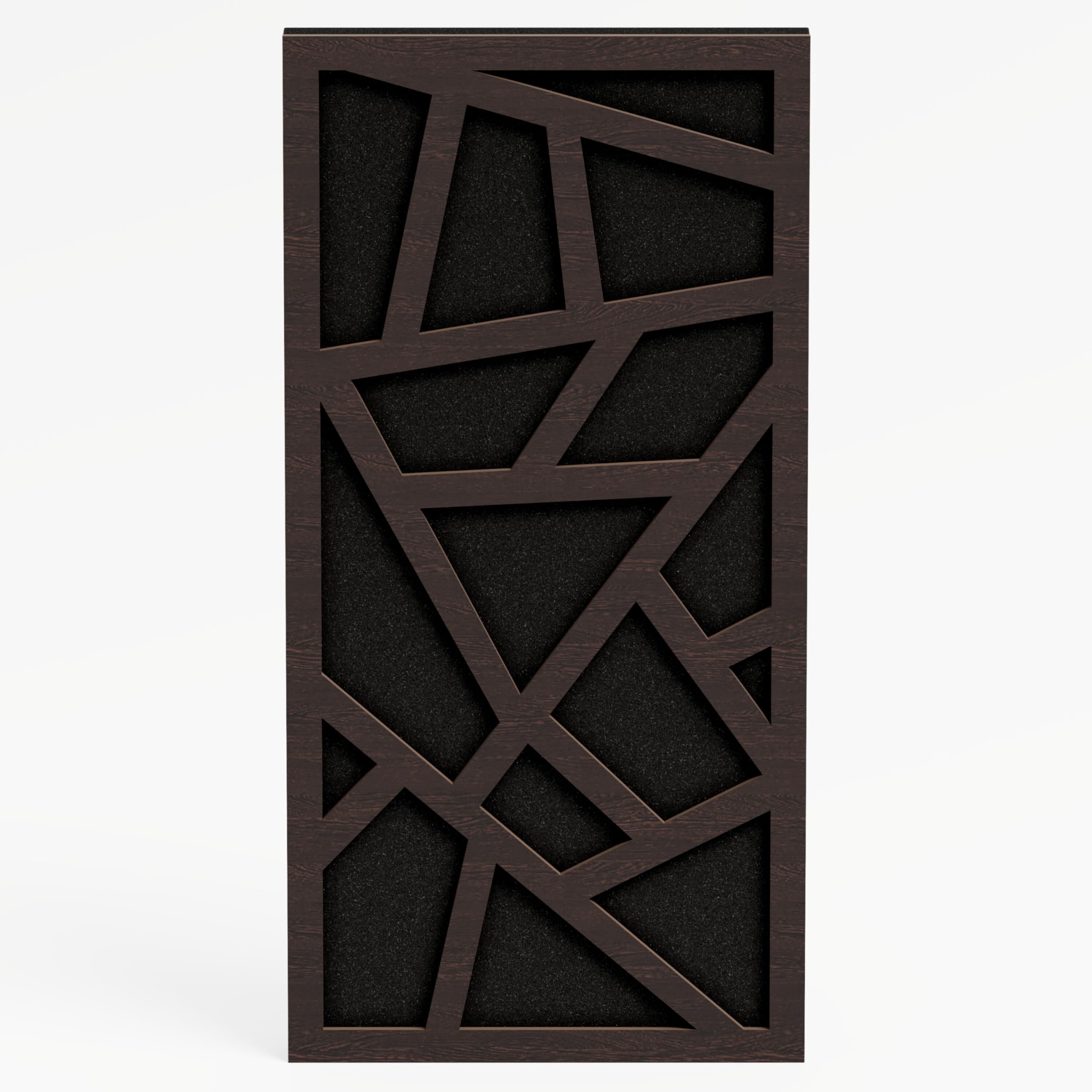 Set di 4 Pannelli acustici stretti per assorbimento e diffusione sonori | 50x25cm | Assorbimento - Diffusione - Riflessione - Insonorizzazione | [SKYROSS - 53mm | Wengé]