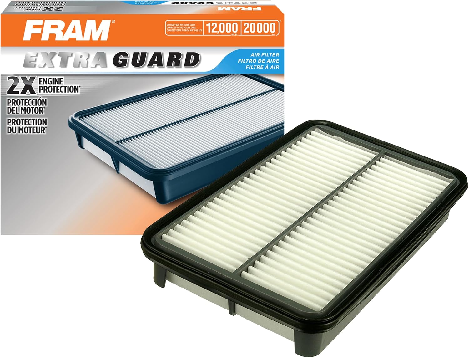FRAM Extra Guard CA5466 Replacement Engine Air Filter for Select Toyota, Mazda and Chevrolet Models, Provides Up to 12 Months or 12,000 Miles Filter Protection