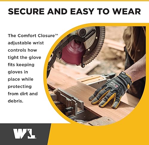 Miniatura 4 de Wells Lamont Guantes de trabajo 7858 para hombre, negro, gris, talla L de EE. UU