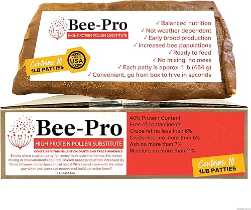 Mann Lake FD357 Bee Pro - Empanadas con Pro Health 10 libras