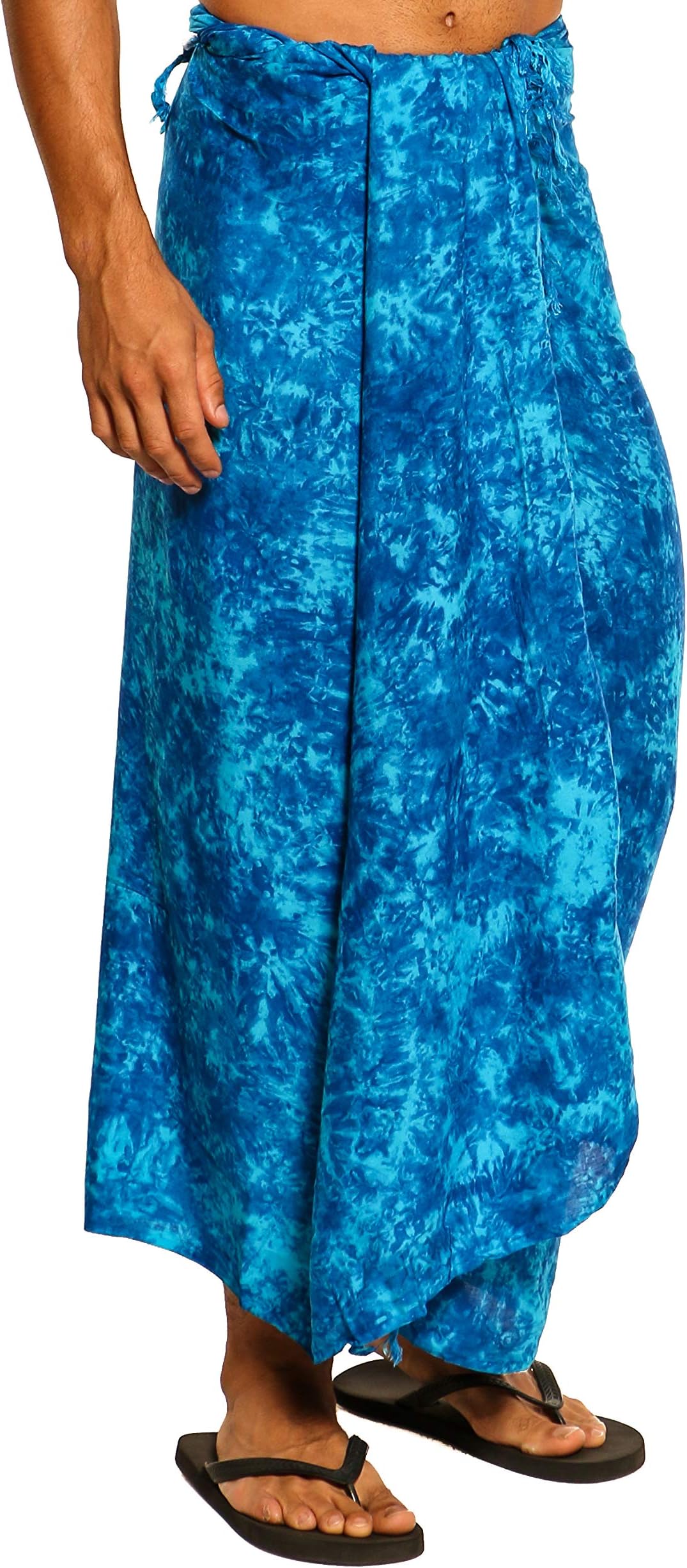 Mens Sarong Beach Wrap Aqua Swimsuit Cover-Up Sarong