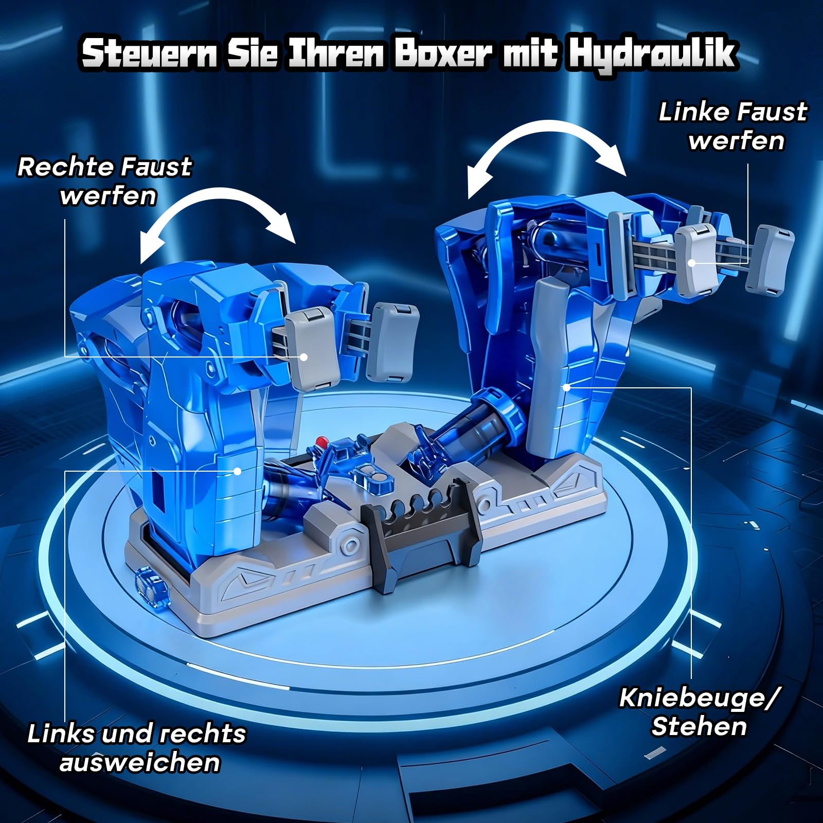 Ulikey Hydraulische Box-Bots, Das Roboter-Duell, Bauen Sie Zwei Hydraulisch Betriebene Boxroboter, mit Joystick und Hydraulik, Roboter Bausatz Kinder Spielzeug Geschenke ab 8-14 Jahre Jungen