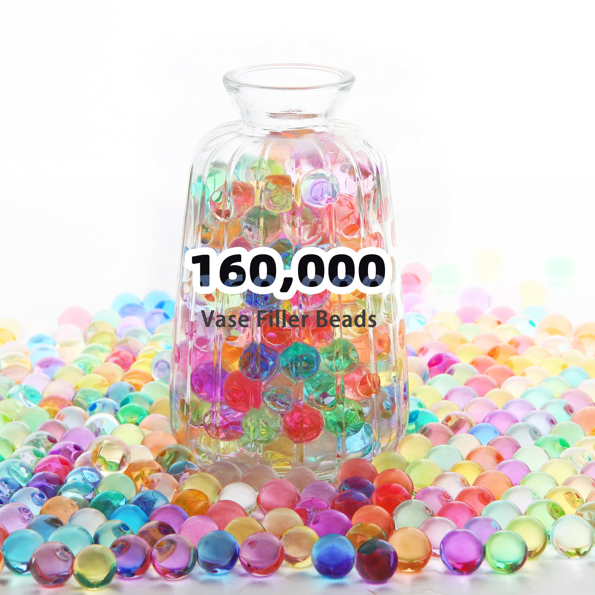 WITCOLOR 160,000 Floral Beads for Centerpieces Rainbow Vase Filler Beads for Soilless Planting Fragrance Diffusion Floating Candle Holding Non Toxic Beads for Wedding Centerpiece Floral Decorations