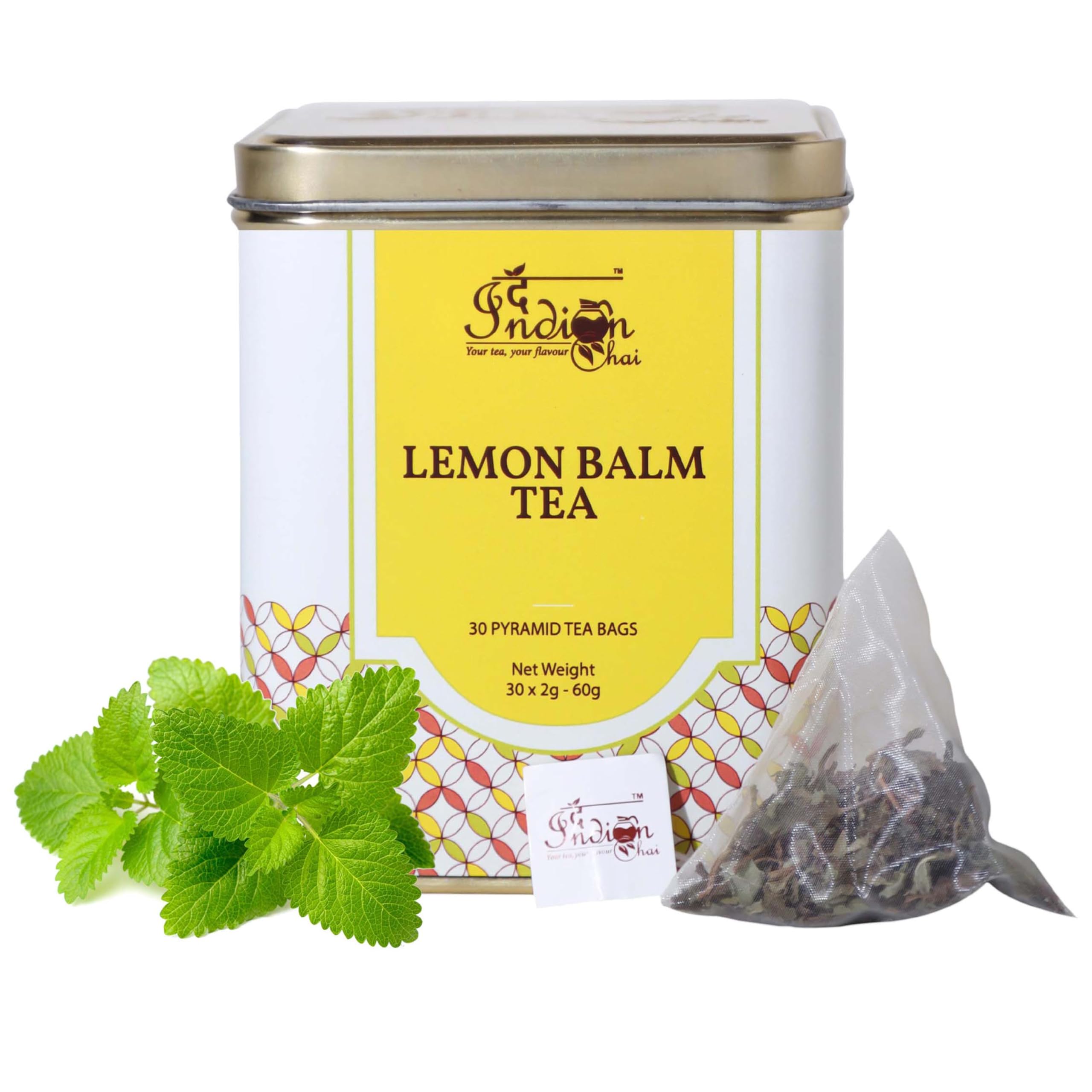 The Indian Chai Lemon Balm Tea (30 Pyramid Tea Bags) | Relieves Stress & Anxiety | Helps With Insomnia Sleep Quality | Herbal Tea | Refreshing Taste | Super-Herb | Lemon Tea | Pack Of 1 (60 Grams) (B0BMNG74JZ) Amazon Price History, Amazon Price Tracker