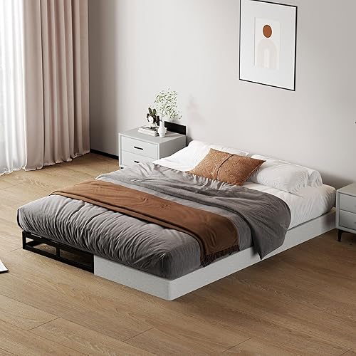 Miniatura 6 de Bases de resortes tamaño matrimonial - Base de colchón de perfil bajo de 5 pulgadas sin ruido, base de cama de metal resistente con funda de tela