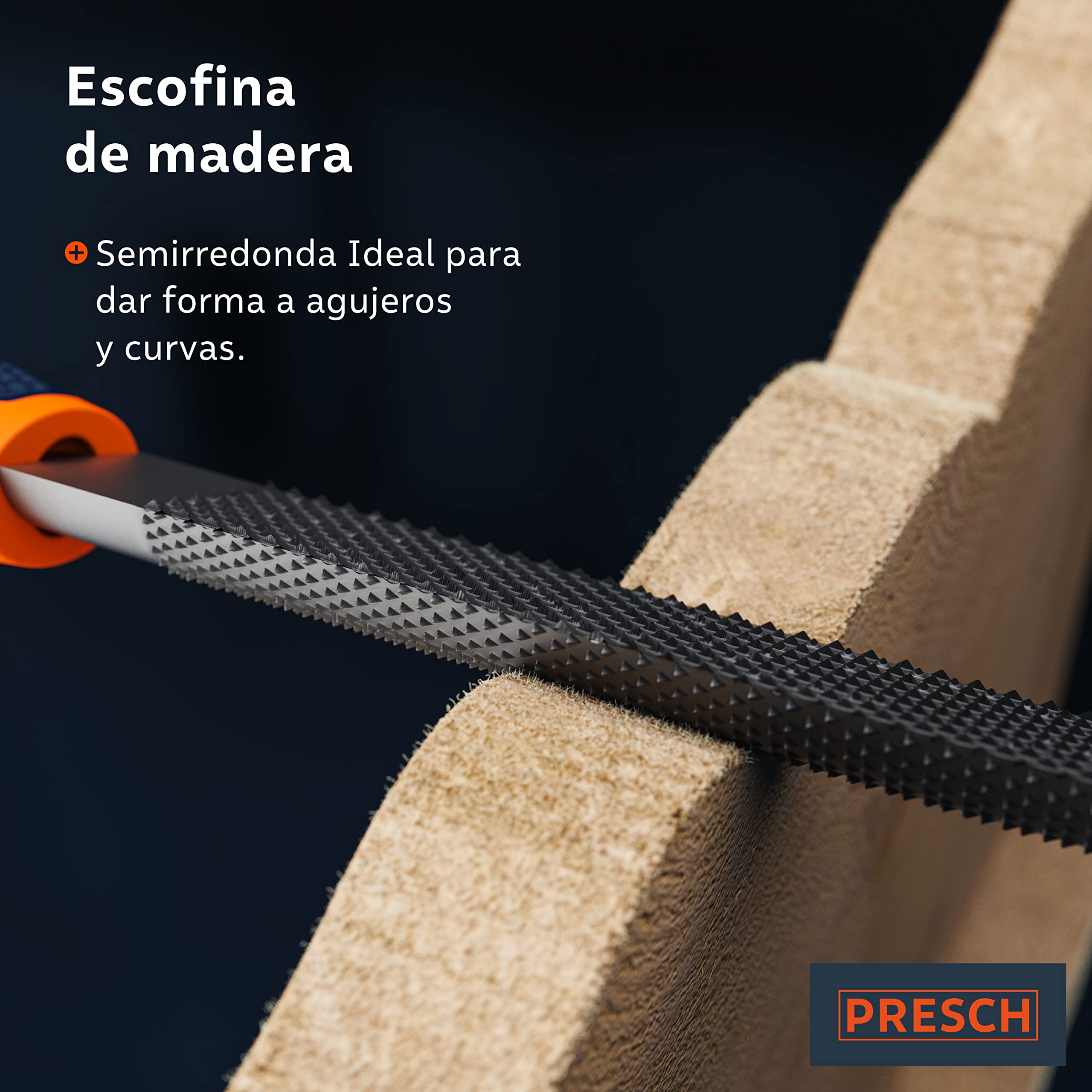 Presch Juego de limas para metal y madera 6 piezas con bolsa - Juego de limas incl. escofina de media caña, lima plana de muñón, lima de media caña, lima redonda, lima triangular y lima cuadrada
