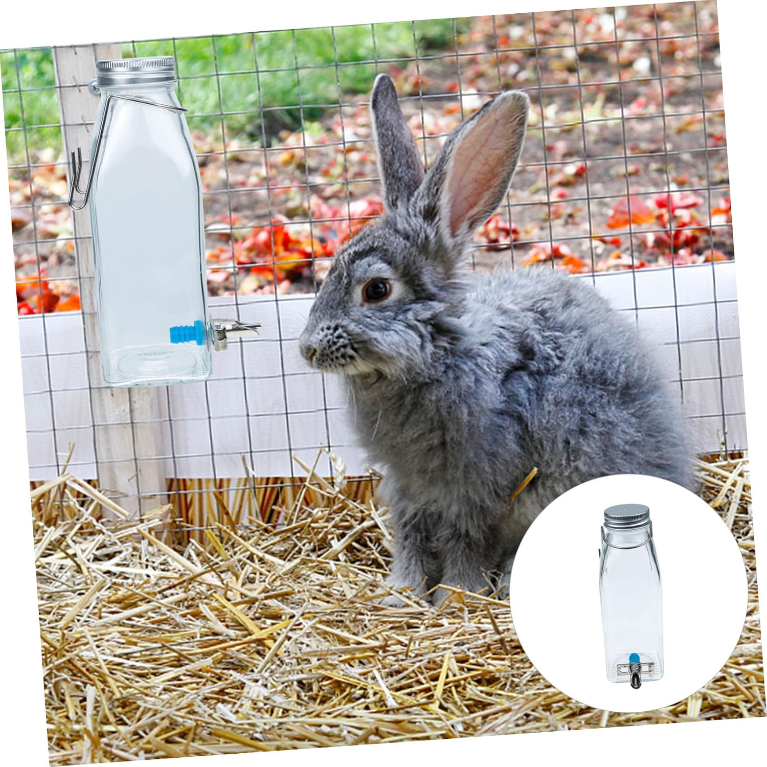 Small Pet Rabbit Water Bottle Non Drip Hanging Water Feeder for Cage Smooth Surface Suitable for Hamster Chinchilla Puppy and Other Small Pets