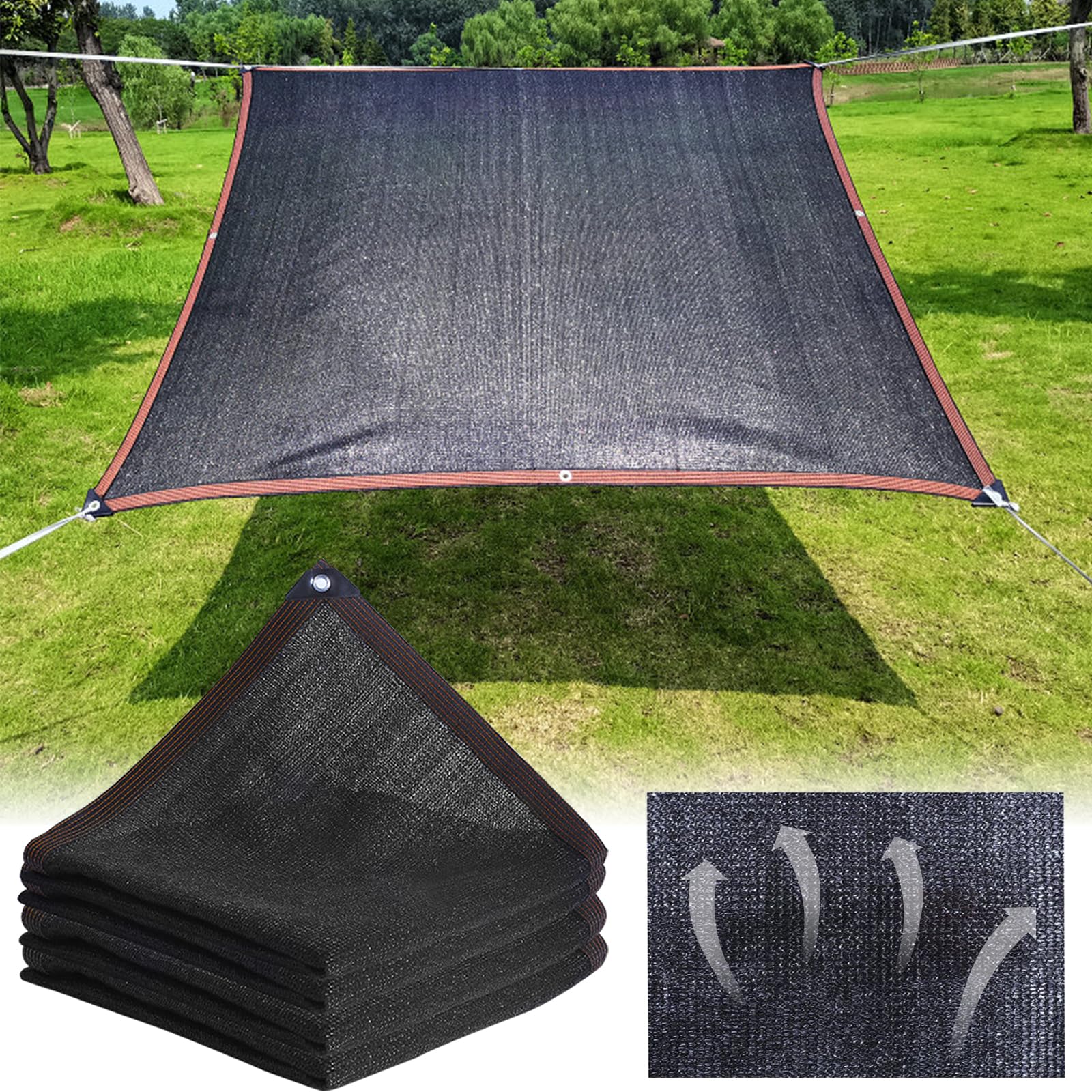 Rete Ombreggiante, 4x3M Telo Ombreggiante Occhiellato, 80% –90% Panno Ombra con Occhielli,Tessuto Ombreggiante,Panno Ombreggiante,Rete Parasole,per Giardino,Pergola,Piante da Patio,Serra,Pollaio