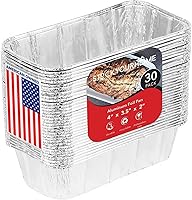 Vista 1 de Stock Your Home Mini moldes para pan de papel de aluminio de 1 libra (paquete de 30 unidades) desechables para pan, forros para hornear de 1 libra