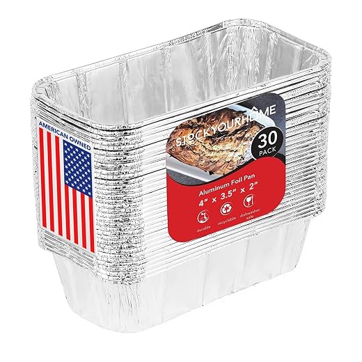 Aluminum Pans Mini Loaf Pans (30 Pack) Disposable Aluminum Foil 1 Lb Small Bread Tin Pans - 1 Pound Loaf Pans - 6 x 3.5 x 2