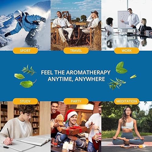 Miniatura 7 de Paquete de 6 tubos inhaladores nasales de aromaterapia para aceites esenciales, inhaladores nasales de aluminio en blanco reutilizables portátiles