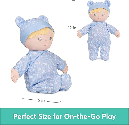 Miniatura 3 de GUND Muñeca de bebé sostenible, muñeca de peluche hecha de materiales reciclados, para bebés y recién nacidos, azul, 30 cm