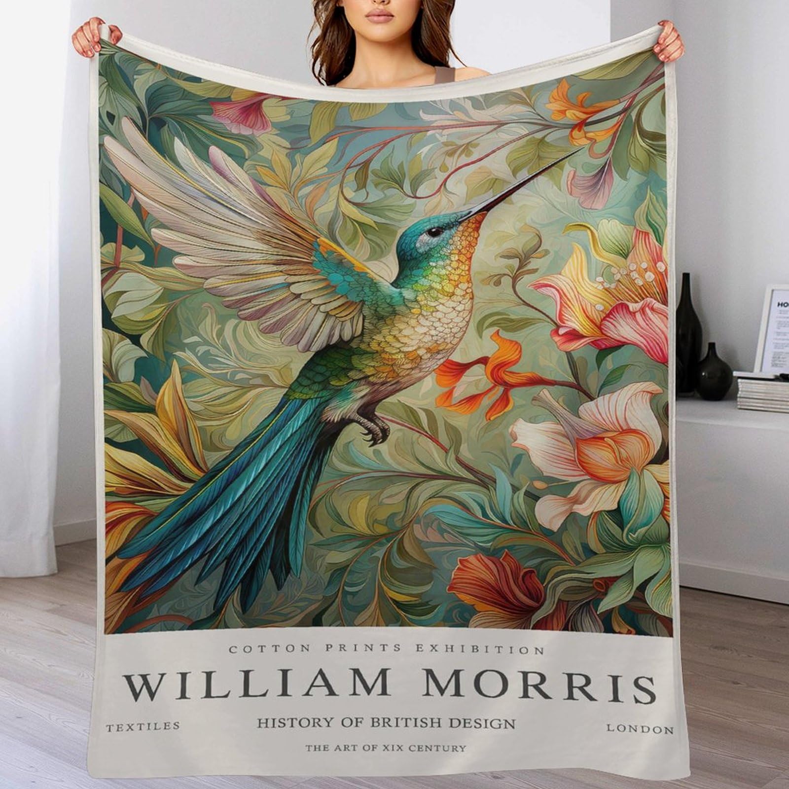 William-morris Posters Quilt Blanket (162) Bed Flannel Blanket Cozy Plush Lightweight Fleece Throw Blankets All Seasons for Sofa Couch 70"x80"