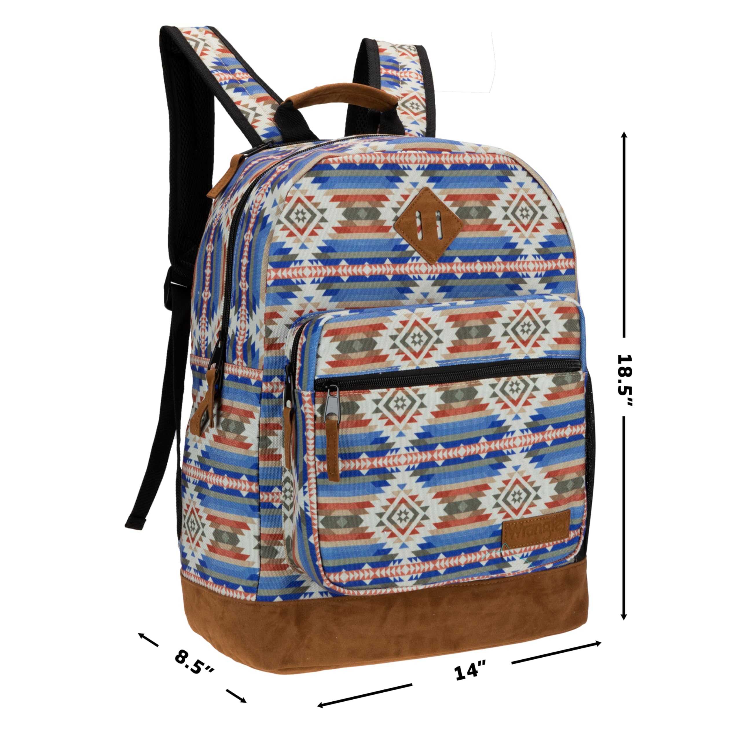 Wrangler Yellowstone Sac à dos de voyage de style occidental avec housse rembourrée pour ordinateur portable 15,6", peau
