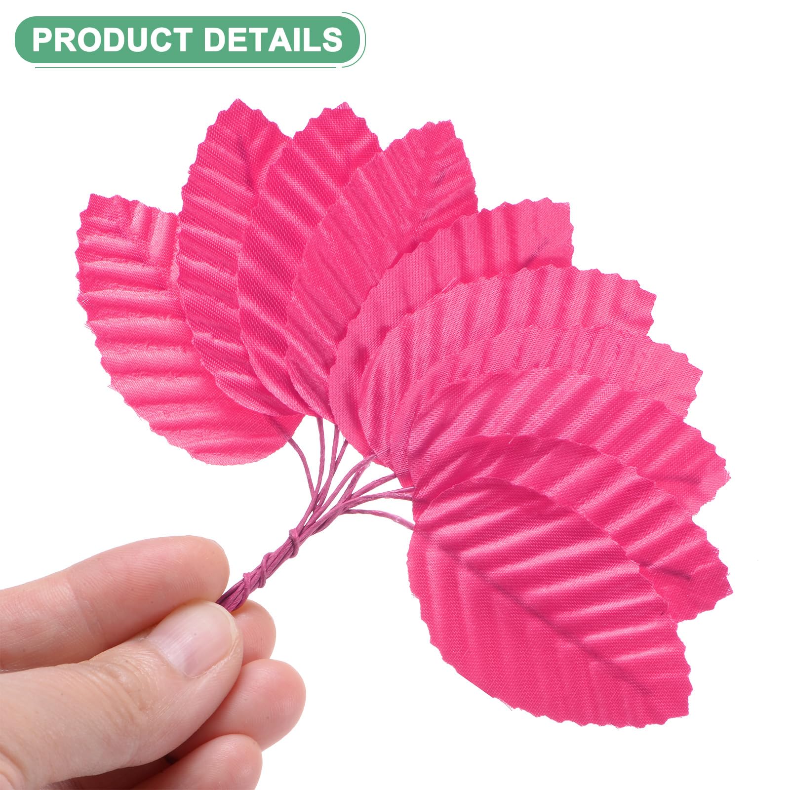M METERXITY 100-Pack Artificial Silk Leaf, Faux Wire Single Leaves - Image 2