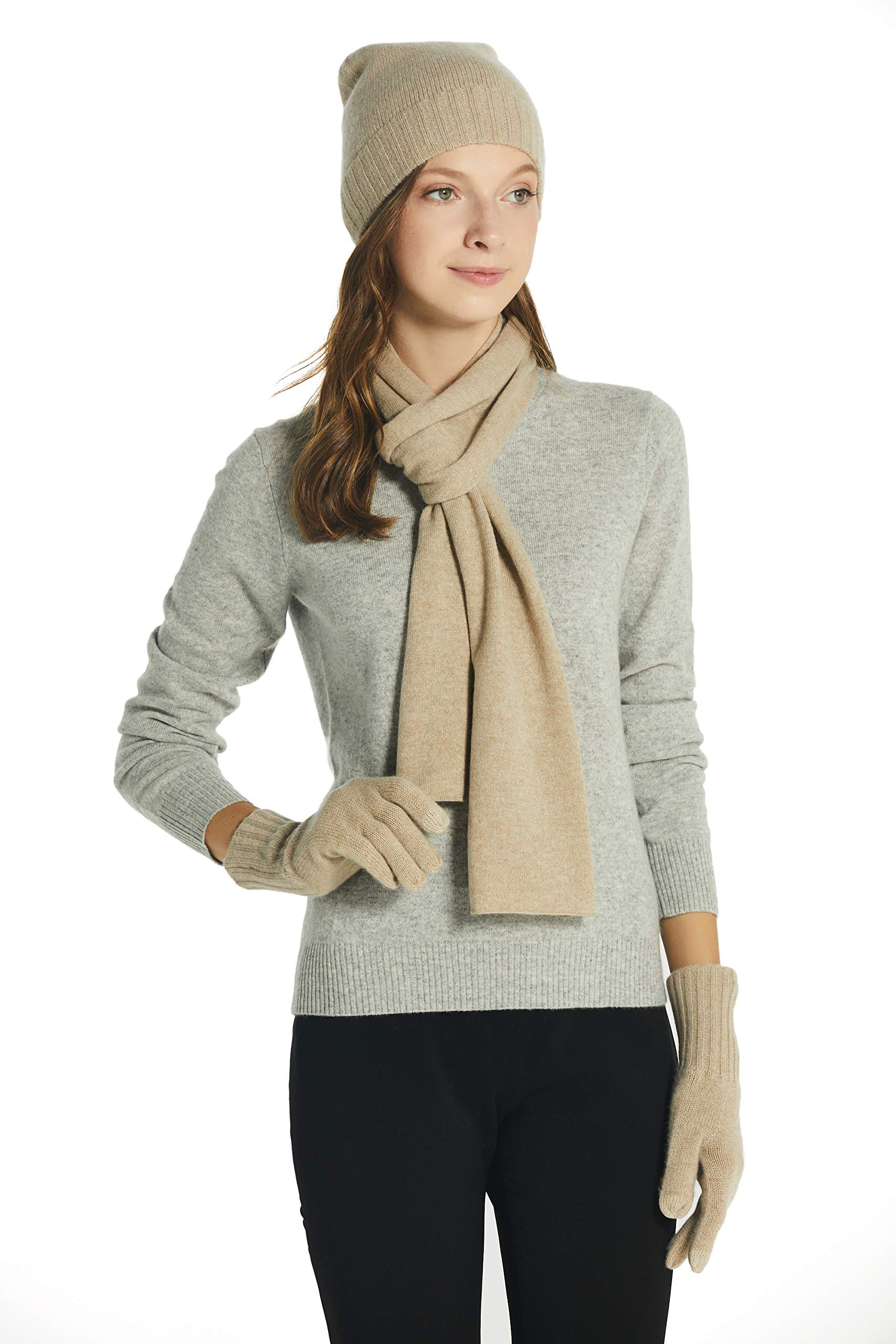 EURKEA Women's 100% Cashmere Winter Scarf in Solid Color Wrap with Gift Box