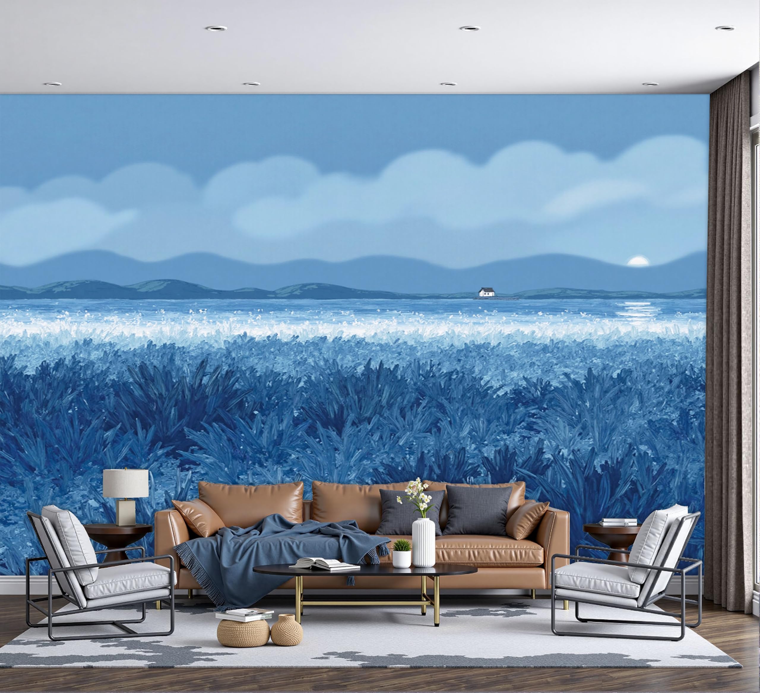 Poster paysage minimaliste sur soie pour créer une chambre adulte zen